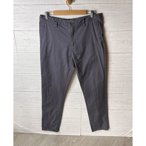 Vuori Pants Mens Size 36 Gray Collins Chino Cotton Blend Smoke Beryl Comfort - Picture 3 of 16